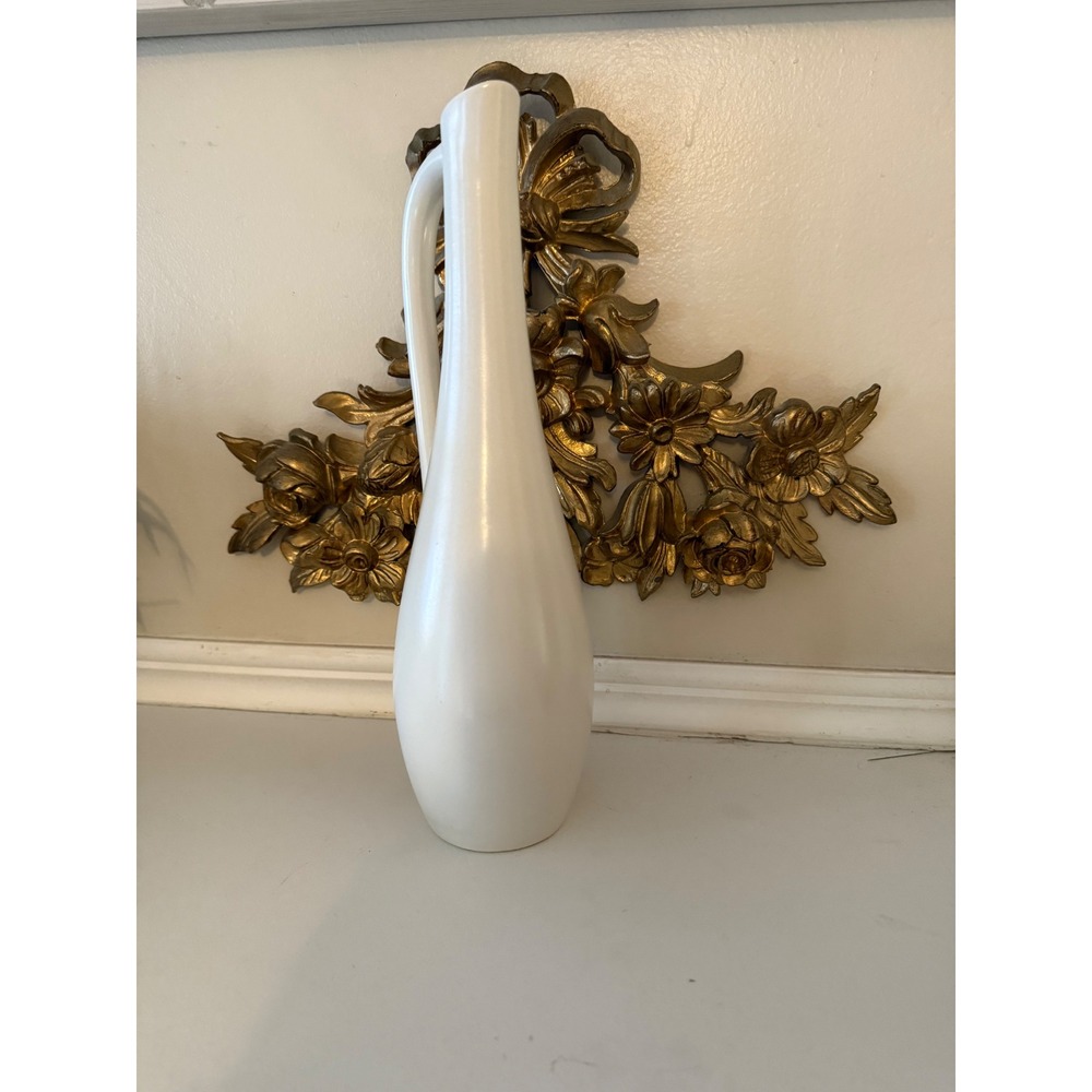 Keramikos Athens Greece White Ceramic Pitcher Vase Mid Century Modern 122 12.5" - Picture 2 of 8